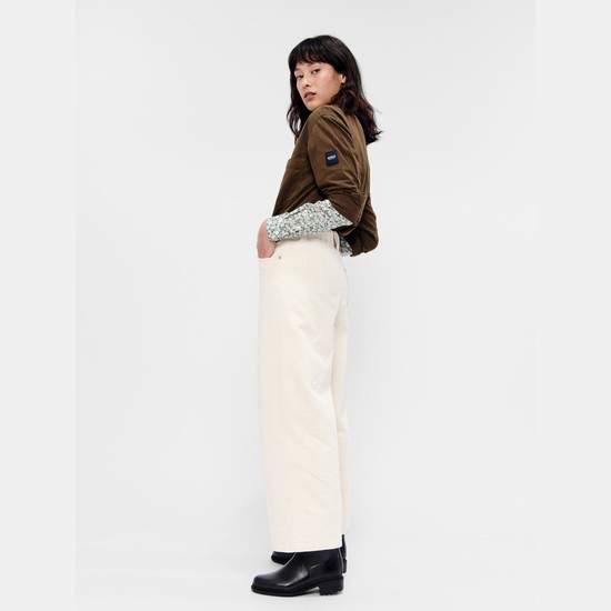 Aigle Recycled & Organic Cotton Wide-leg Pants Women White ZA-21358